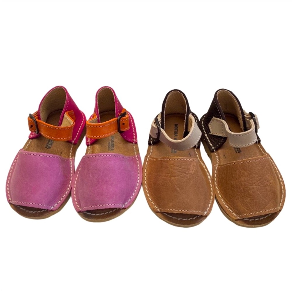 Lot of 2- Mostra Avarca Leather Handmade Sandals